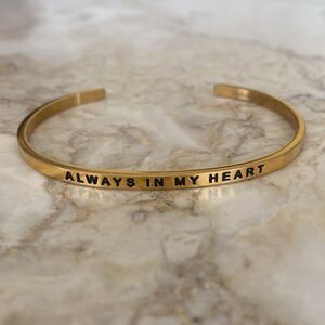 Mantraband 18K Gold Dipped “Always In My Heart” Cuff Bracelet - As New